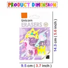 Unicorn Eraser Set Each Pack Contains 4 Pcs Erasers / Any One Will Get Delivered 