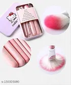 Makeup Brushes With Hello Kitty Print Storage Box and Makeup Blending 1 Puff Sponge - 
