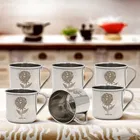 LEROYAL 6 Pcs Stainless Steel Tea Cups 