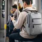 Executive Grey Multi-Pocket Laptop Bag