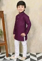 RK TRADERS Solid Chikankari Kurta Set for Boys 