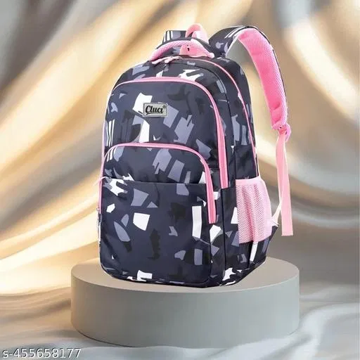 Polyester Backpack Bag, Black