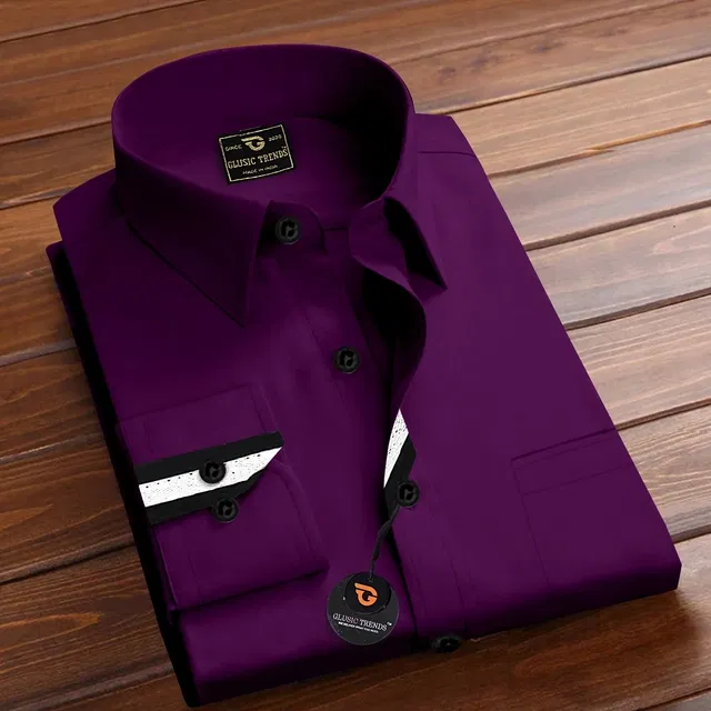 Full Sleeves Shirt for Men (Wine, XL)