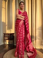 Kanjeevaram Silk Zari Woven Saree for Women 