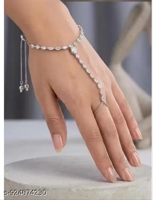 Hathpanja Bracelet for Women (White, Free Size)