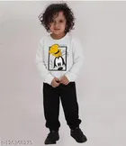 Hosiery Cotton Full Sleeves T-Shirt with Pant Clothing Set for Kids 