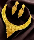 Alloy Choker Necklace with Earrings for Women 