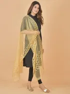 Net Solid Dupatta for Women 