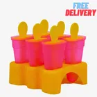 6 Pcs Plastic Ice Makers, Pink, Set of 1
