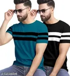 Cotton Blend T-shirt for Men, Multicolour, Pack of 2 