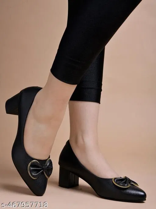Pointed Toe Heel Sandals for Women (Black, IND-7)