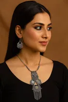 Women's Oxidized Jewellery Set with Jhumkas 