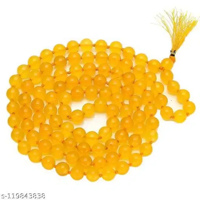 Hakik Agate Mala (Yellow)