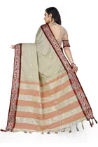 शारदा क्रिएशन कॉटन एम्बेलिशड साड़ी विद ब्लाउज 