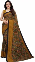 कनूड़ा फैंसी विमेंस जॉर्जेट फ्लावर प्रिंटेड साड़ी 