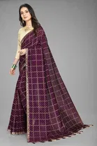 Trendy Vichitra Silk Saree with Blouse Piece For Women 