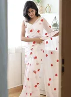 Georgette Embroidered Saree for Women 