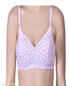 Cotton Blend Printed Padded Bra for Women 