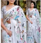 Linen Printed Saree for Women 