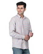 Cotton Blend Full Sleeves Chequered Shirt for Men 
