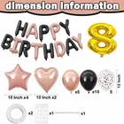 8th Happy Birthday Balloon Decoration Kit ,Rose Gold & Black ,Set Of 1