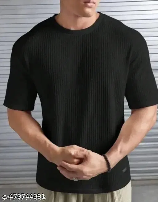 Poly Blend T-shirt for Men, Black (XL)