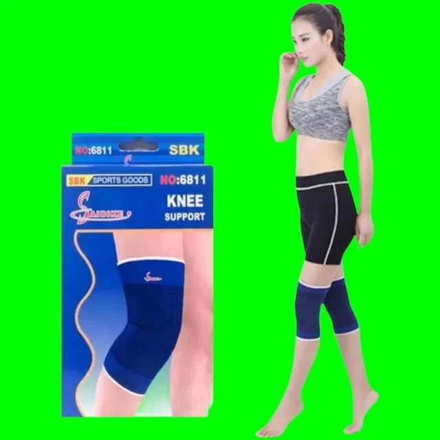 Polyester Solid Knee Sleeves for Women (Blue, Set of 1)