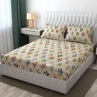 Cotton King Size Bedsheet with 2 Pcs Pillow Covers (Multicolor, 90x100 inches)