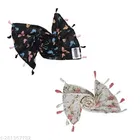 Poly Chiffon Scarves for Women, Black, Pack of 2