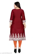 Chanderi Silk Printed Kurti for Women 