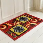Enyra Red Flower Printed Anti Slip Tufted Mat 38x58 