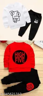 Hosiery Cotton Full Sleeves T-Shirt with Pant Clothing Set for Kids 