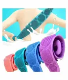 Pallavi Trading Silicone Body Back Scrubber Double Side Bathing Brush For Skin Deep Cleaning Massage Dead Skin Removal