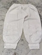 Cotton Solid Pant for Women, White 