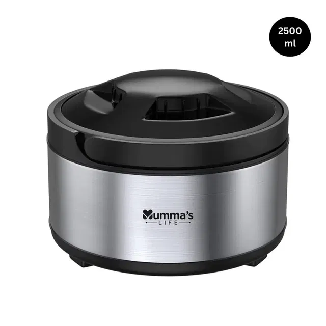Mumma's Life Leo Stainless Steel Casserole, Silver [2500 ml]