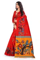 Art Silk Kalamkari Saree for Women 