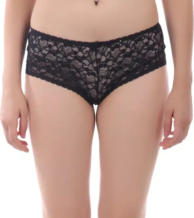 Cotton Blend Panty for Women (Black, M)