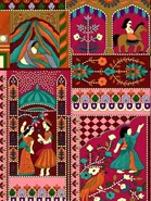 Cotton Blend Printed Kurta with Payjama for Boys, Red & White 