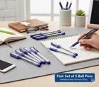 FLAIR Rapid Blue Gel & Carbonix Pen 6pcs with 5 pcs Mr Grip Ball Pen- Blue 
