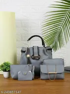 Handbag for Women (Grey, Pack of 5)