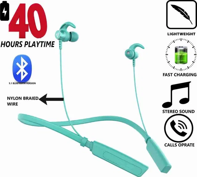 TECHFIRE Hi-Bass Wireless Neckband (Green)