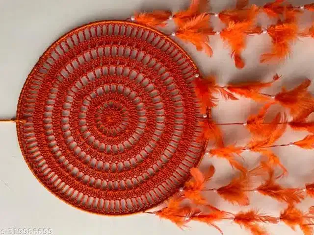 Thread Wall Hanging Dream Catcher (Coral)