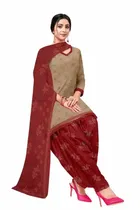 शारदा क्रिएशन क्रेप फ्लोरल प्रिंट सलवार सूट अस्टीचड 