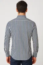 Cotton Blend Striped Shirt for Men 