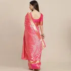 Litchi Silk Zari Woven Saree for Women, Pink 