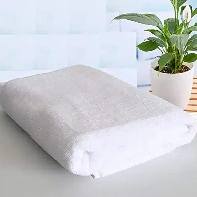 Cotton High Absorbent Antibacterial Bath Towels (White, 60x30 inches)