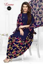 Sharda Pretty Leon Crepe Women Printed Unstitched Casual Dress Material Suit 