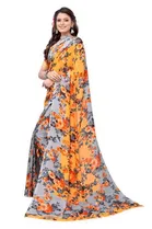 Women Georgette Printed Saree With Unstitched Blouse 