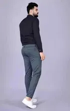 Polycotton Trousers for Men, Dark Grey 