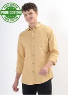 100% Cotton Full Sleeves Solid Shirt for Men 